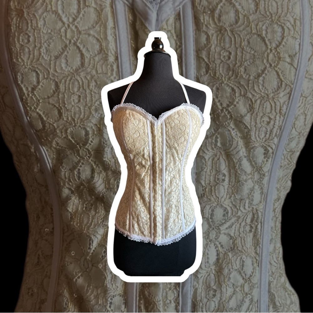 Cream Corset Halter NWT Size Large - Picture 8 of 10